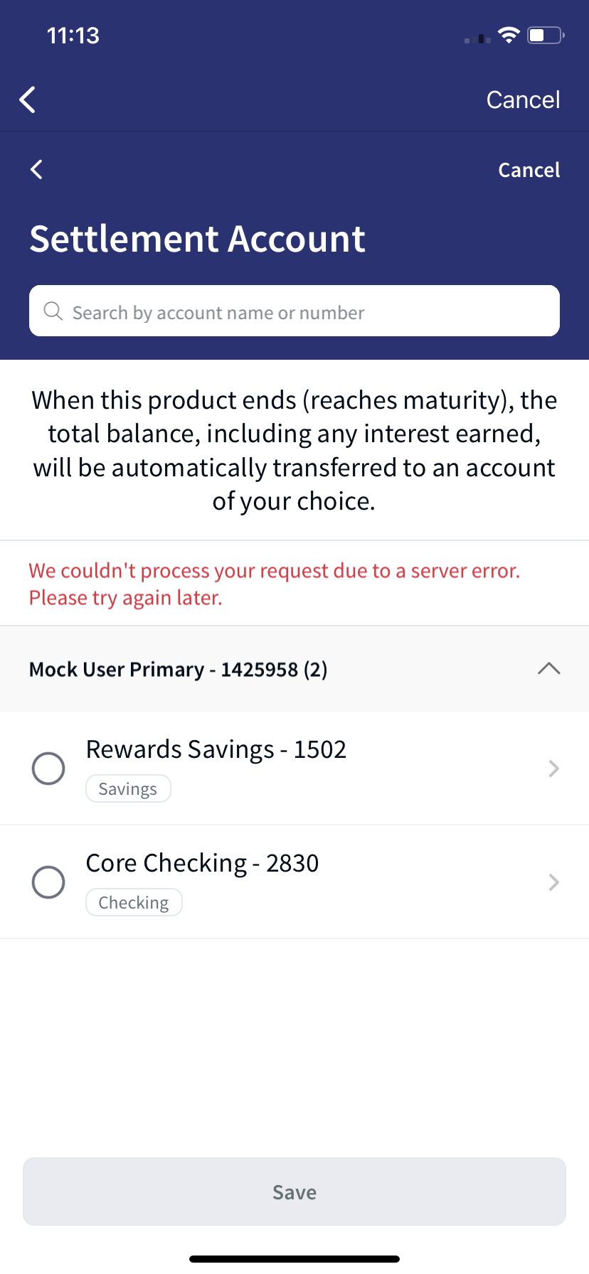 API error